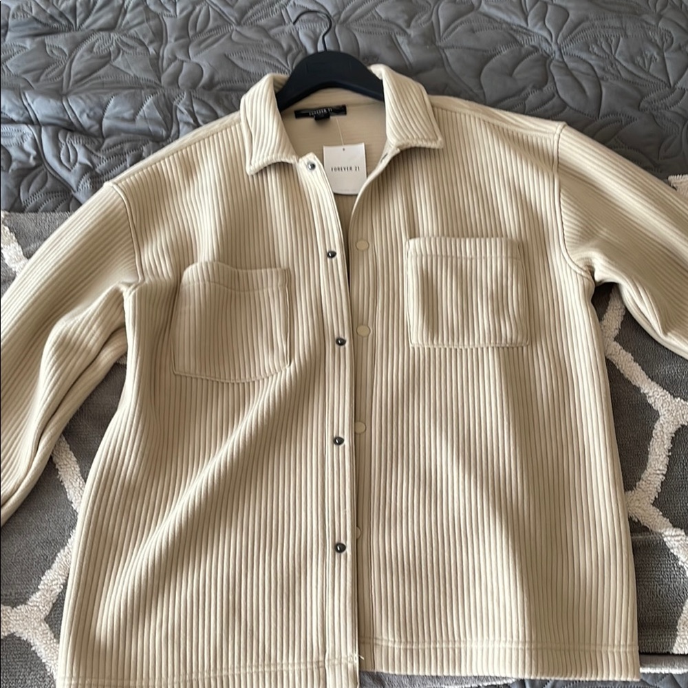 Forever 21 Beige Ribbed Jacket